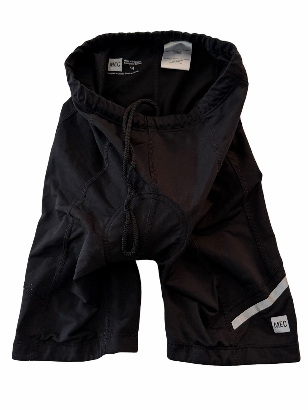 MEC Black Padded Performance Cycling Shorts Youth Boy Sz 14